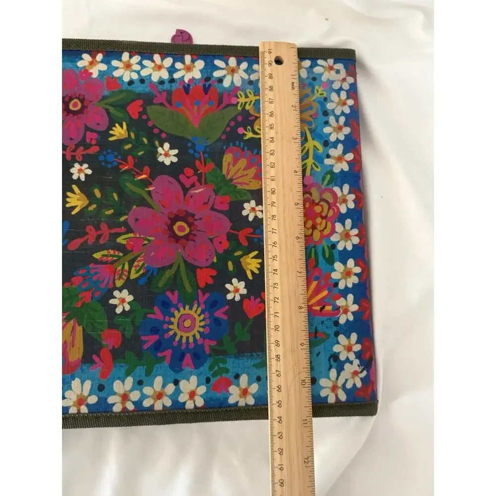 Natural Life Boho Flower Floral Collapsible Storage Cubes With Handles